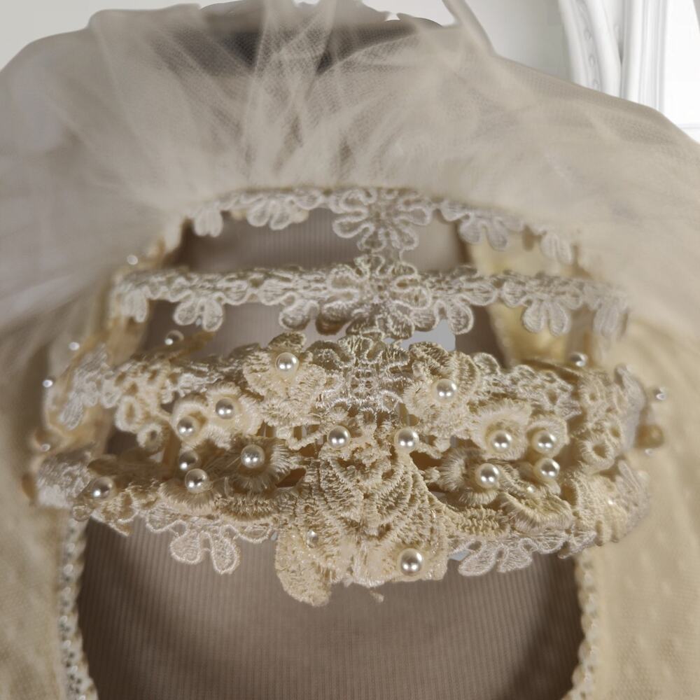 Vintage Gunne Sax Romantic Renaissance Bridal Wedding Dress Veil Petticoat Ivory - Picture 4 of 16